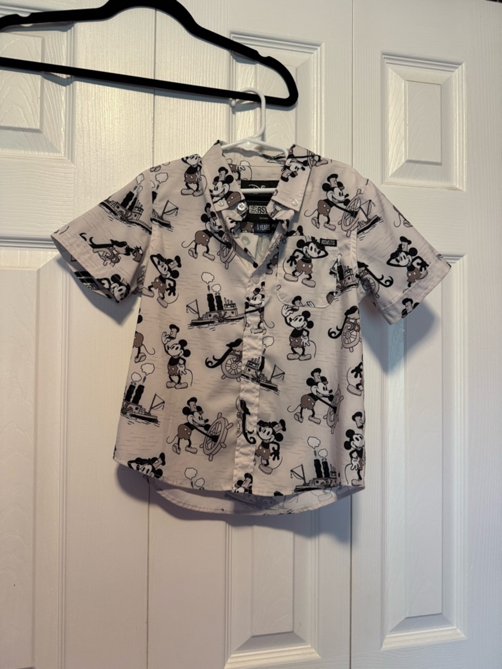RSVLTS x Disney Mickey Mouse "Steamboat Mickey" Button-Up Shirt